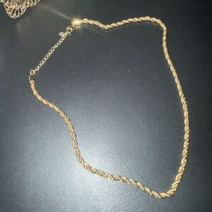 Gold-Tone Twisted Rope Chain Necklace